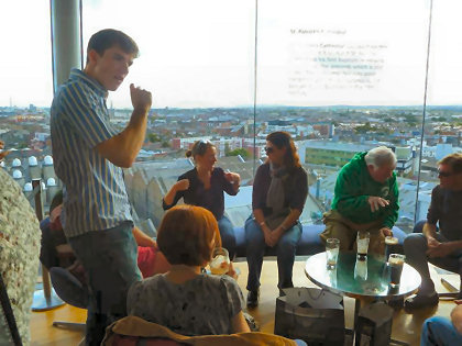 The World Tour group at the Gravity Bar in the Guinness Storehouse, Dublin