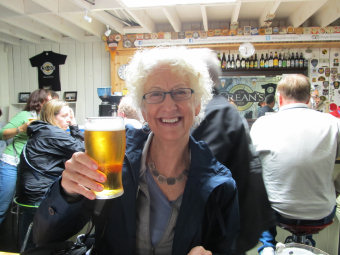 Enjoying a pint in Ireland on The World Tour